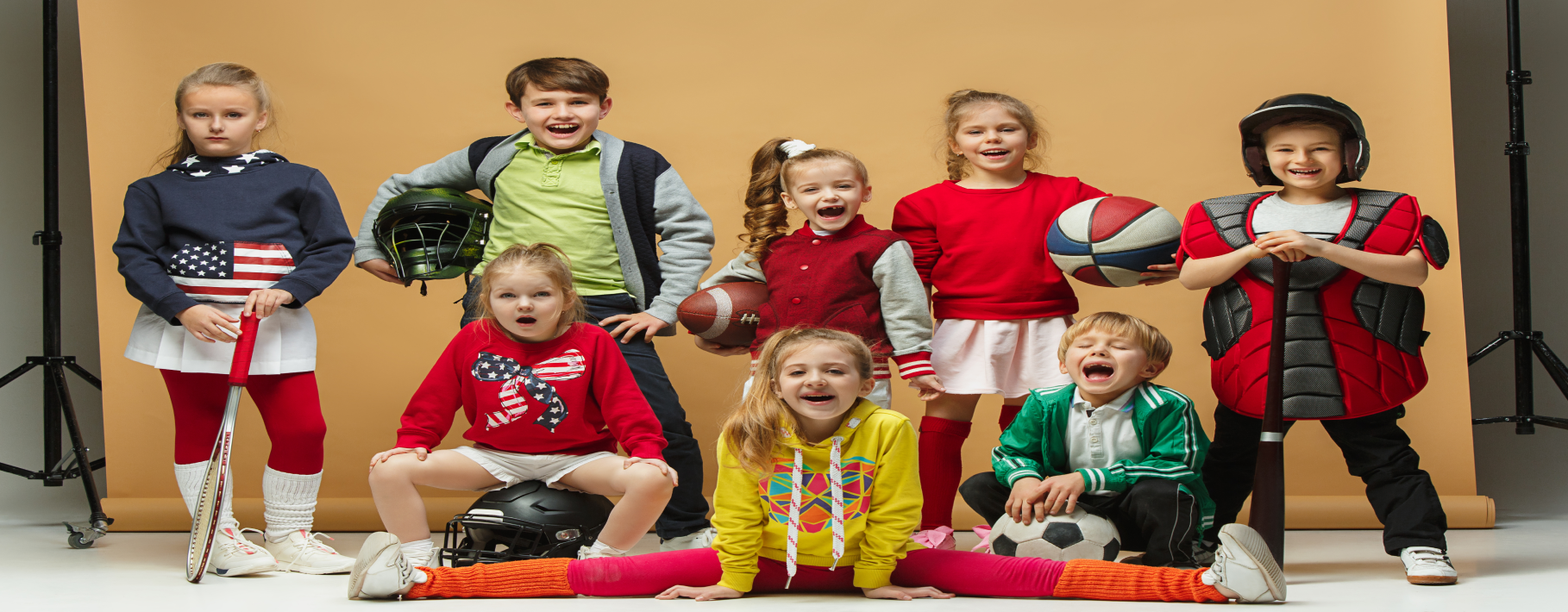 group-happy-children-show-different-sport 1